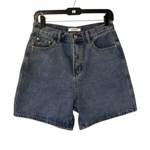 ZILIHUA Women Denim Shorts Blue‎ High Waisted Frayed Hem Casual Summer Size M